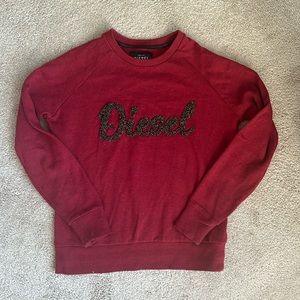 Diesel red logo crew neck sweater / sweatshirt